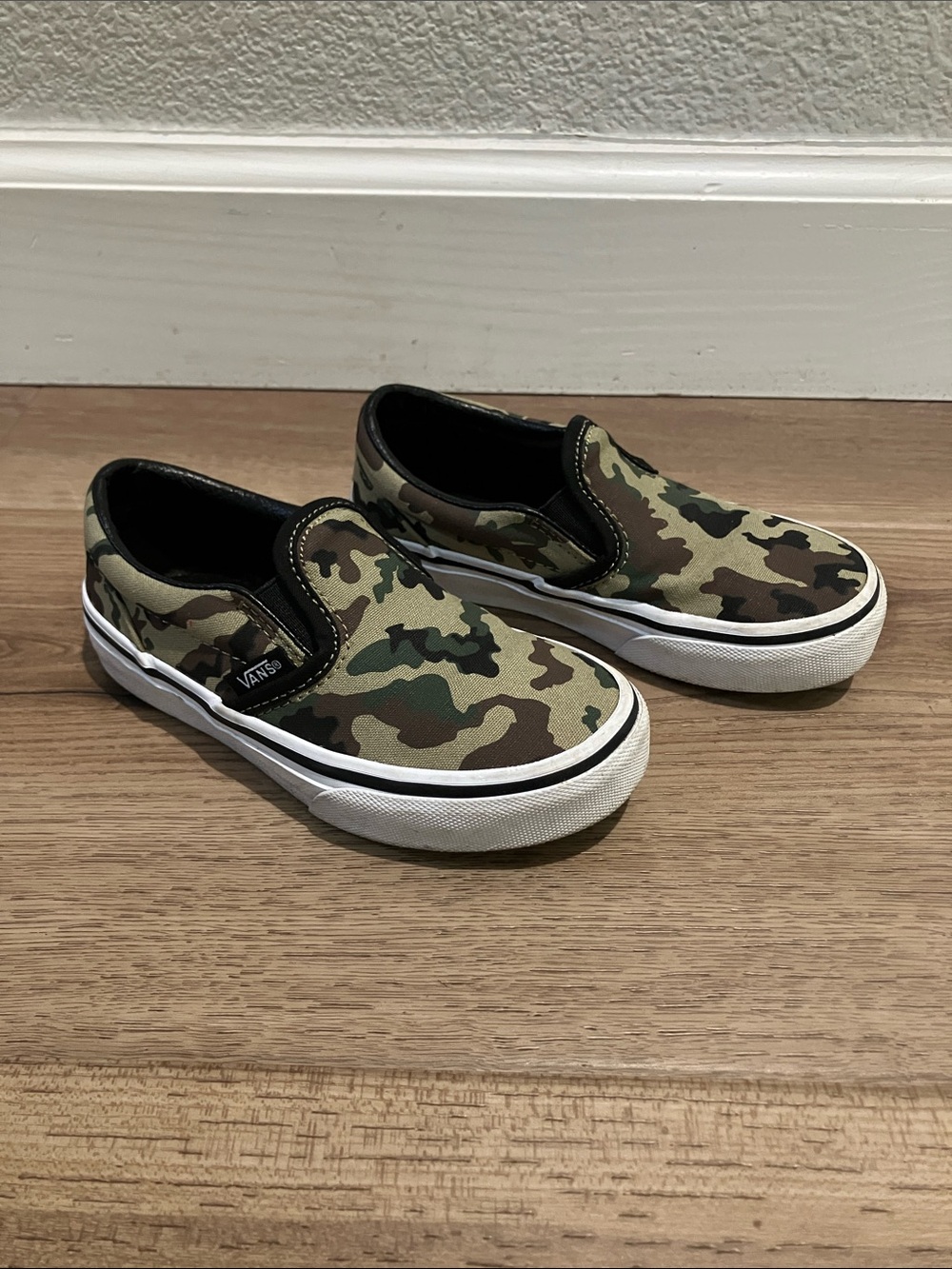 Vans camo slip ons size 11